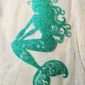 Glitter Mermaid iron on shirt decal, Iron on Mermaid, Gifts