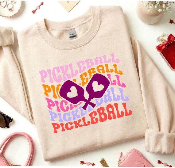 Retro Pickleball Sweatshirt, Ladies Pickleball shirt