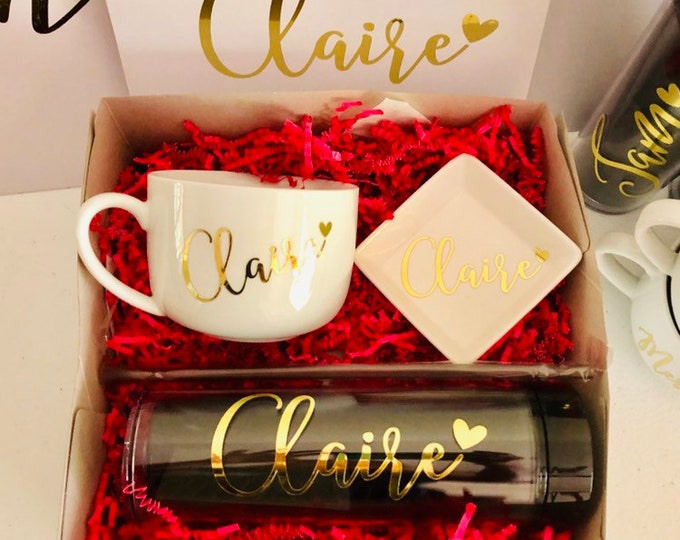 Bridesmaid gift box, Bridesmaid proposal gift, Gift box with name, Holiday Proposal Gift, Gifts