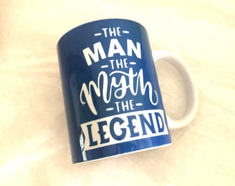 Personalized Dad Mug, Man Myth Legend Coffee Mug, Gift Box