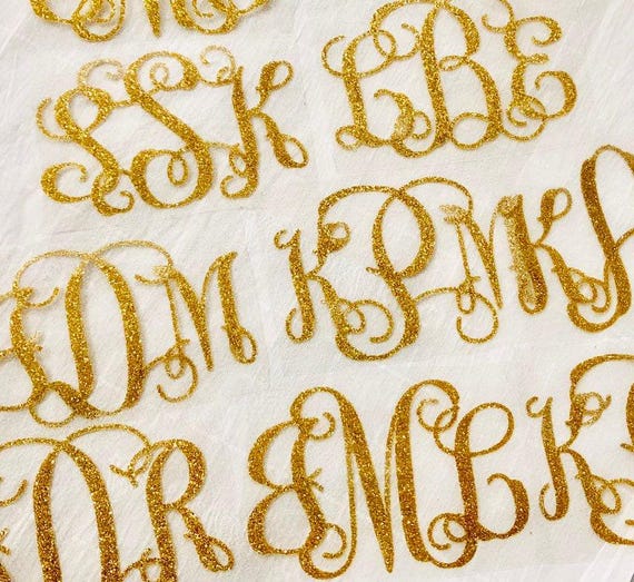 Glitter Monogram Iron-On Decals: Custom Shirt Letters