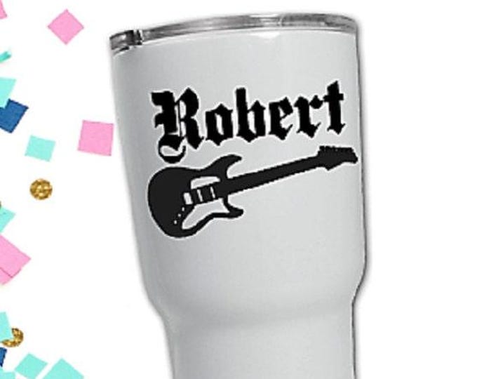 Guitar Name Decal Sticker - Custom Vinyl for Cups and More