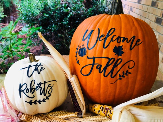 Personalized Pumpkin Decal, Family Name, Established Year (Fall Decor)