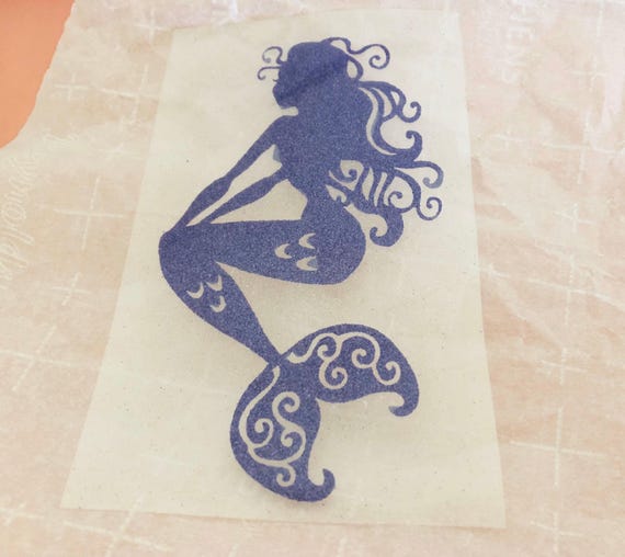 Glitter Mermaid Iron-On, Rose Gold Sparkle (DIY Shirt Applique)