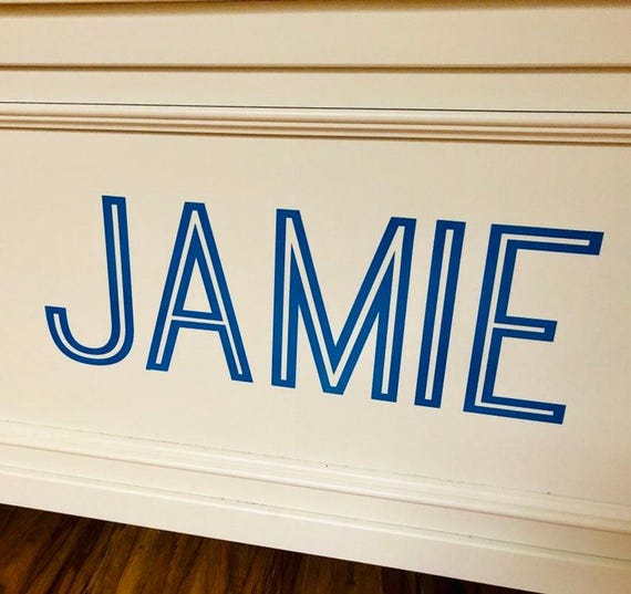Custom Name Vinyl Decal: Nursery, Toy Box, Locker Labels