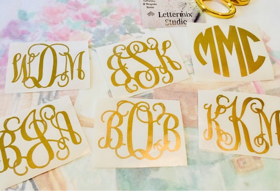 Monogram Sticker: Personalized Vinyl Decal (For Tumblers, Planners)