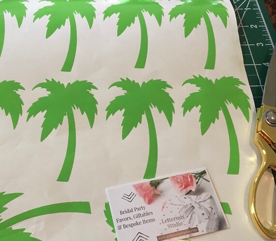 Tropical Palm Tree Vinyl Decals (Set of 10, Various Sizes)