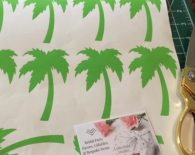 Tropical Palm Tree Vinyl Decals (Set of 10, Various Sizes)