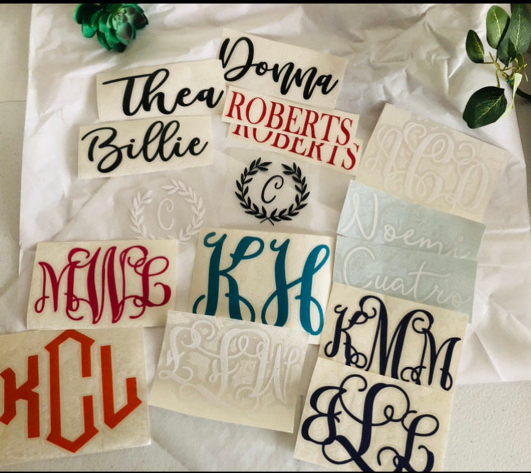 Custom Vinyl Decal Word Decal Vinyl Monogram Custom Vinyl Etsy