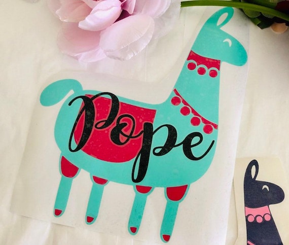 Personalized Llama Decal, Multi-Layered Vinyl Sticker