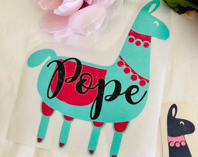 Personalized Llama Decal, Multi-Layered Vinyl Sticker