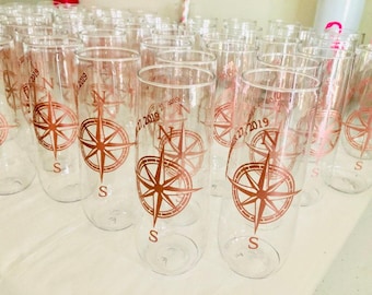 Company Party Gifts, Plastic Stemless Champagne Flutes