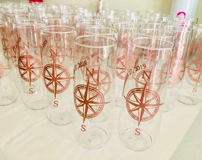 Company Party Gifts, Plastic Stemless Champagne Flutes
