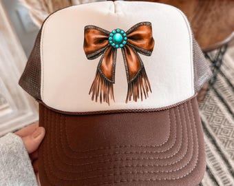 Country girl Trucker Hat, Cowgirl hat with bow