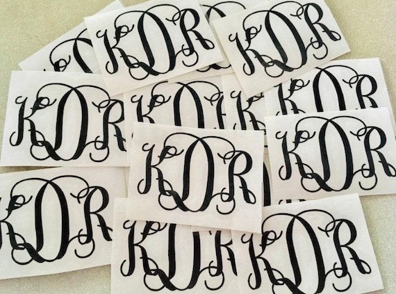 Monogram Decal Set: Personalized Vinyl Stickers - Multiple Sizes