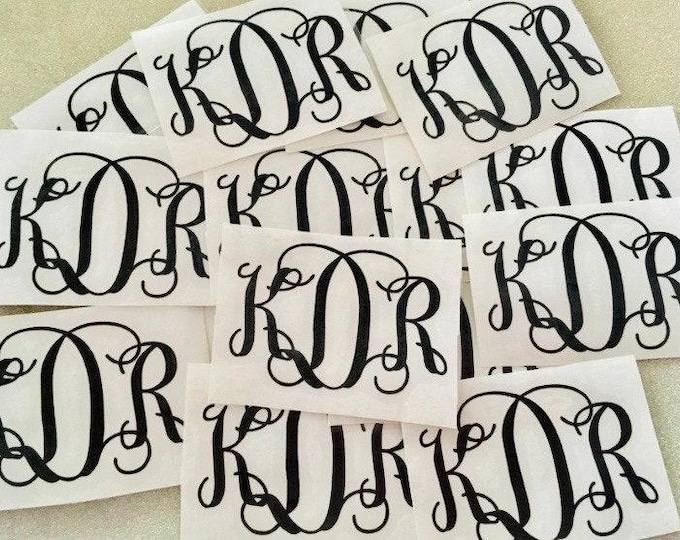 Monogram Decal Set: Personalized Vinyl Stickers - Multiple Sizes