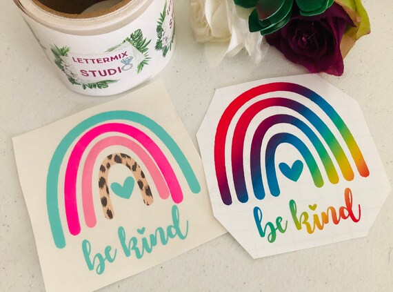 Be Kind Rainbow Vinyl Decal, Car/Locker Decal