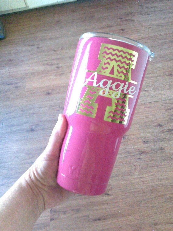 Cup Decal: Custom Monogram Vinyl - Fits 20oz & 30oz Tumblers