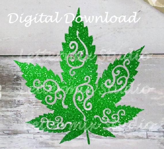 Marijuana Leaf Swirl SVG, Cannabis Cutting File (Digital Download)