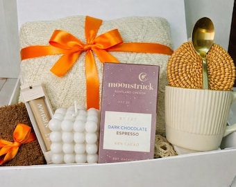 Teacher Gift - Self Care Gift Box – Cozy Blanket Gift Basket - Best Friend Gift