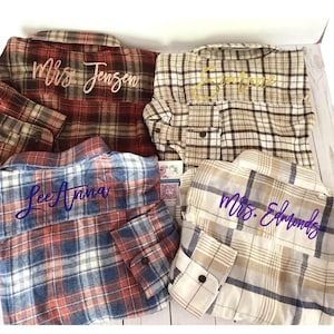 Custom Bridesmaid Flannel Shirt: Personalized Wedding Day Gift