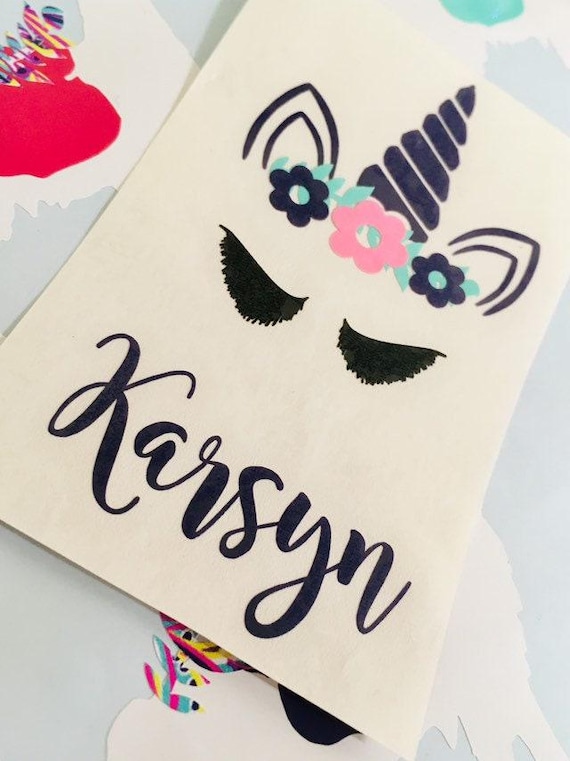 Unicorn Crown Vinyl Decal, Personalized Name (Custom Colors & Sizes)