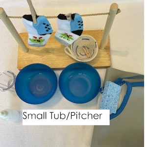 Clothesline Clothespin Clipping and Clothes Washing Montessori Practical Life Activity Fine Motor Mini Clothes Line - ALL ITEMS INCLUDED