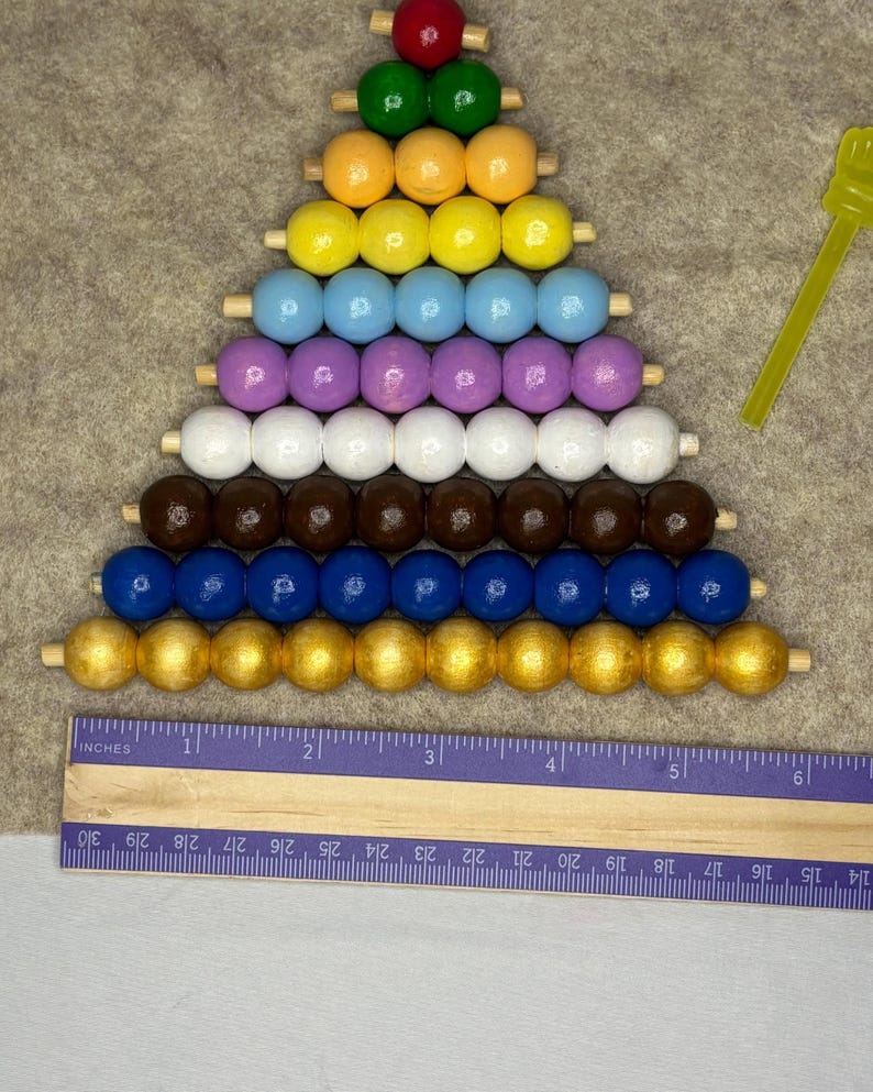 Large Bead Stair - Montessori - Math - Number and Numerals 1-19 - Etsy