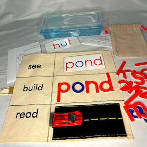 Montessori See/Build/Read Sorting Mat – Wooden Letters & Word Cards (PDF)