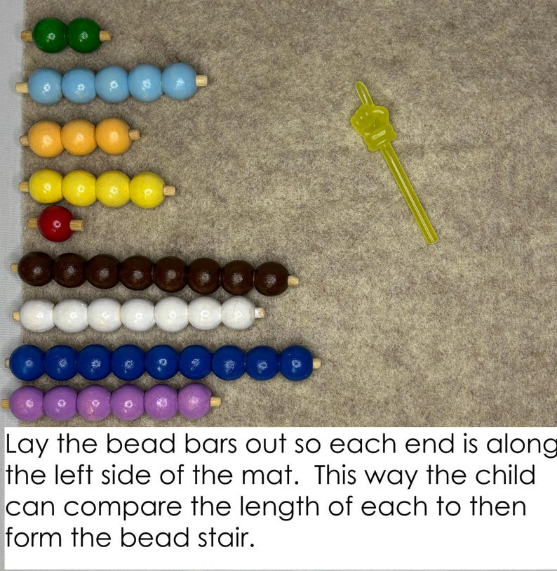 Large Bead Stair - Montessori - Math - Number and Numerals 1-19 - Etsy