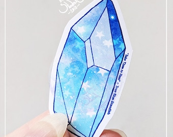 Blue Crystal Matte Vinyl Sticker