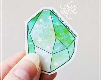 Green Crystal Matte Vinyl Sticker