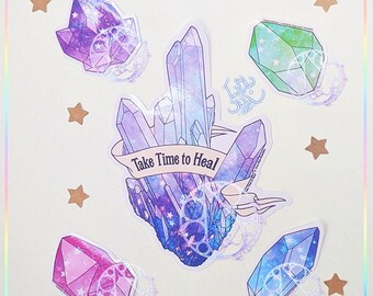 Take Time to Heal Crystal Vinyl Sticker Waterproof