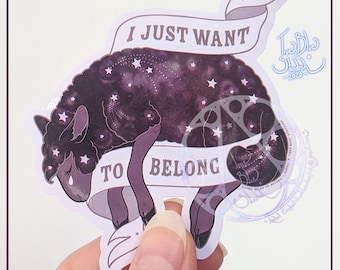 I Just Want to Belong Celestial Black Sheep Vinyl Sticker Waterproof