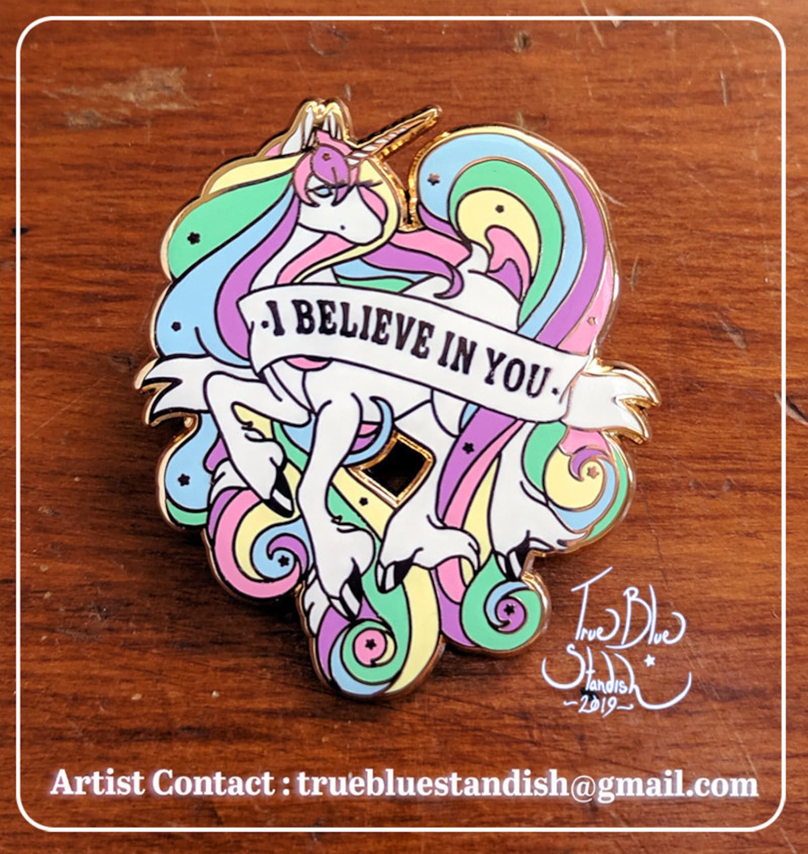 Pastel Rainbow I Believe in You Unicorn Hard Enamel Pin | Etsy
