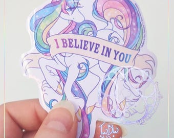 I Believe in You Unicorn Vinyl Sticker Waterproof