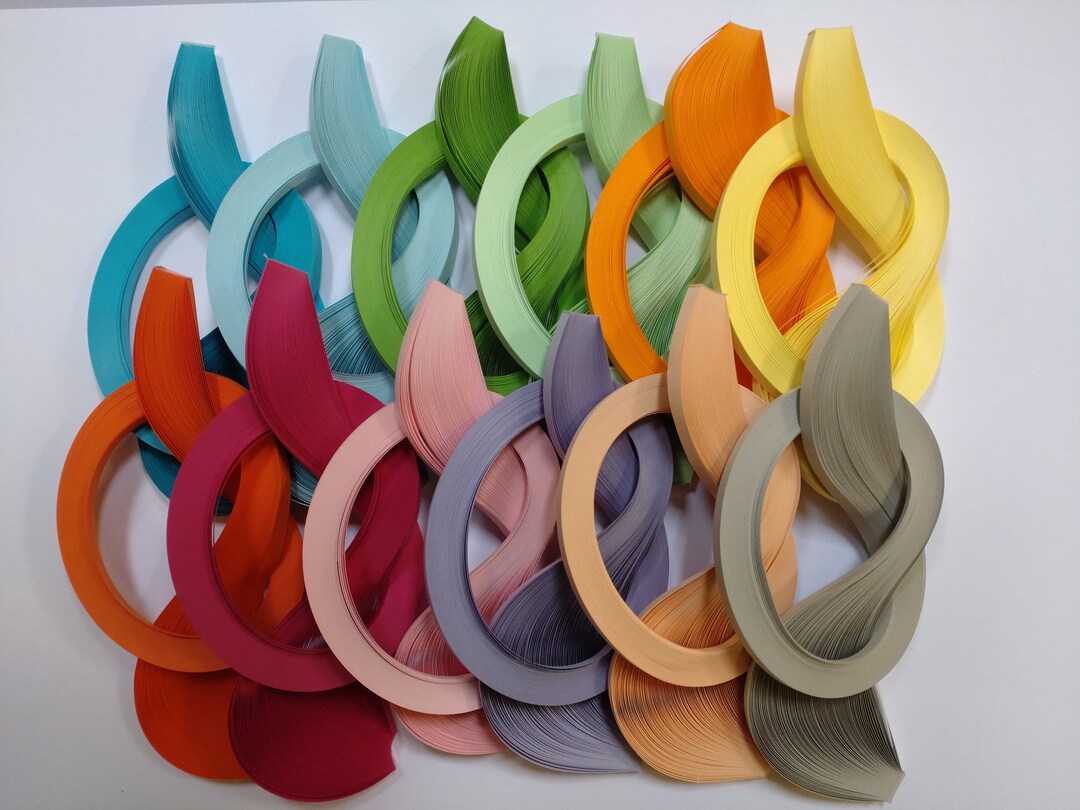 Quilling Paper . 5mm Bulk Pack. 1200 Strips, 12 Bundles, Assorted