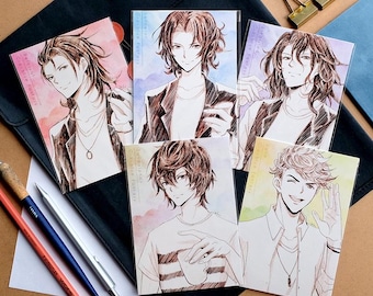 Percival / Lancelot / Siegfried / Sandalphon / Vane Granblue Fantasy Sketch Anime Postcard