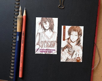 Kuroko No Basuke Basket Sketch Anime Bookmark Card - Atsushi Murasakibara / Kazunari Takao