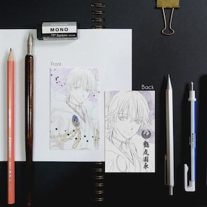 Touken Ranbu Tsurumaru Kuninaga Bookmark Color Card Sketch Style