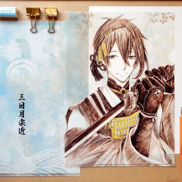 Touken Ranbu Mikazuki Munechika A4 Plastic File Sketch Style