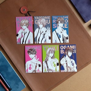 Idolish7 Sketch Anime Bookmark Card - Gaku Yaotome / Ten Kujo / Ryunosuke Tsunashi / Momose Sunohara / Yukito Orikasa / Banri Ogami