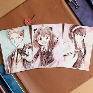 Anya Loid Yor Sketch Anime Postkarte Kunstdruck
