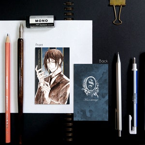 Kuroshitsuji Black Butler Sketch Anime Bookmark Card ver 2 - Sebastian Michaelis