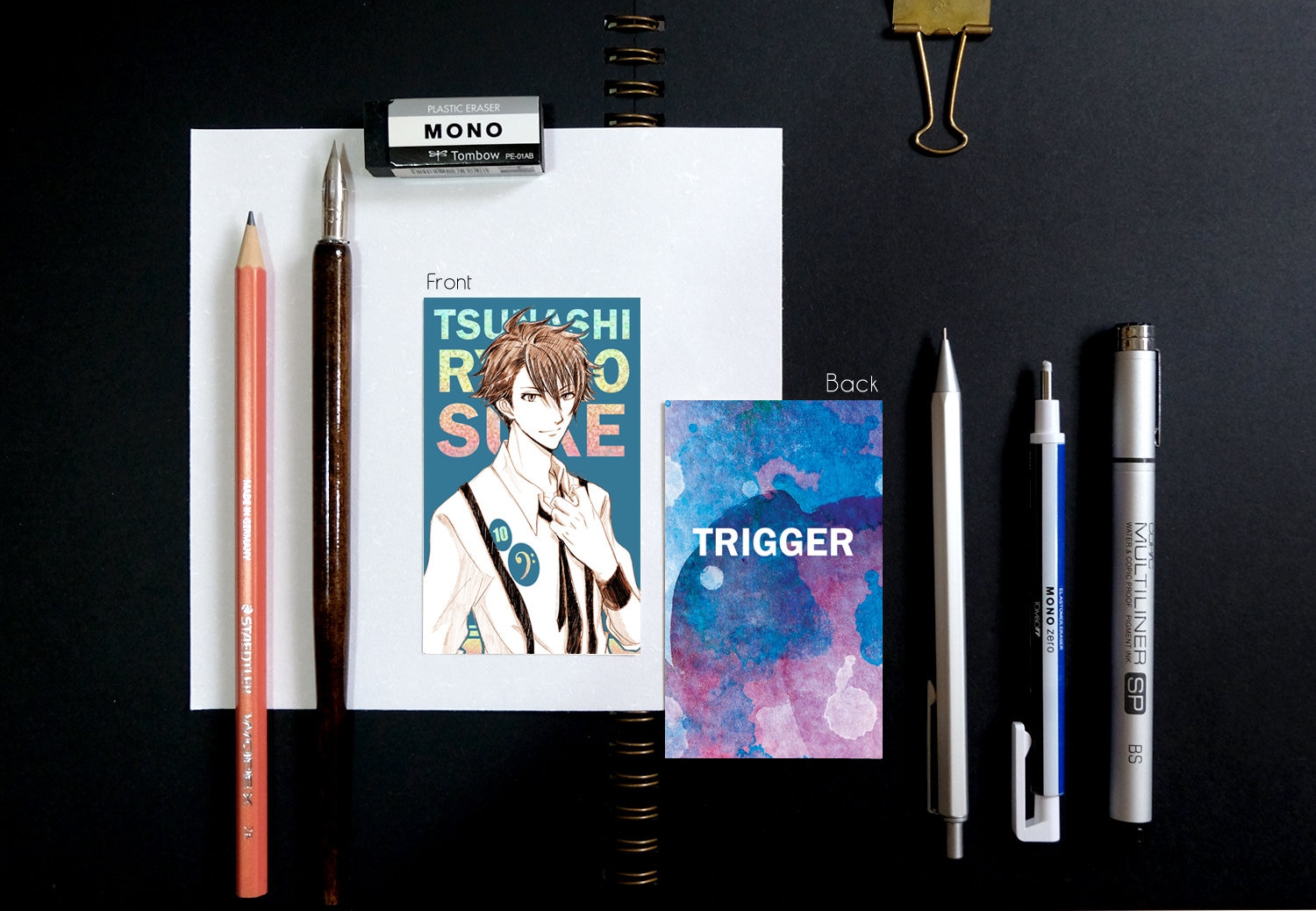 Idolish7 Sketch Anime Bookmark Card - Gaku Yaotome / Ten