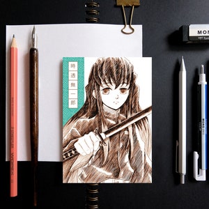 時透柱スケッチアニメポストカード