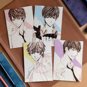 Mr Love: Escolha da Rainha / Love and Producer EVOL x LOVE Sketch Anime Cartão Postal - Victor / Gavin / Lucien / Kiro