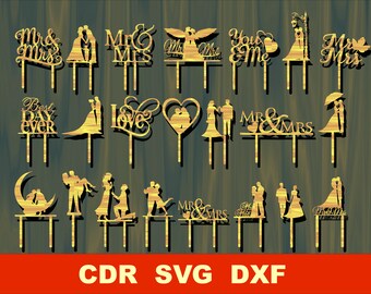 Mr And Mrs Design Love Cut File Dxf Cdr Svg Jpg Ai Files Ready For Plotter Cutting I Love You Forever 3pics Wedding Details Kits How To Craft Supplies Tools