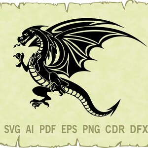 Dragon vector , Dragon svg , Dragon clipart , Dragon cut file , SVG files for Cricut , glowforge , CDR , Pdf , Ai , Png , Eps , Svg , Dxf
