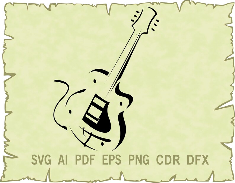 Download Dxf Png Svg Pdf Guitar Clipart Guitar Silhouette Ai Eps Svg Files For Cricut Glowforge Guitar Vector Cdr Guitar Svg Clip Art Art Collectibles